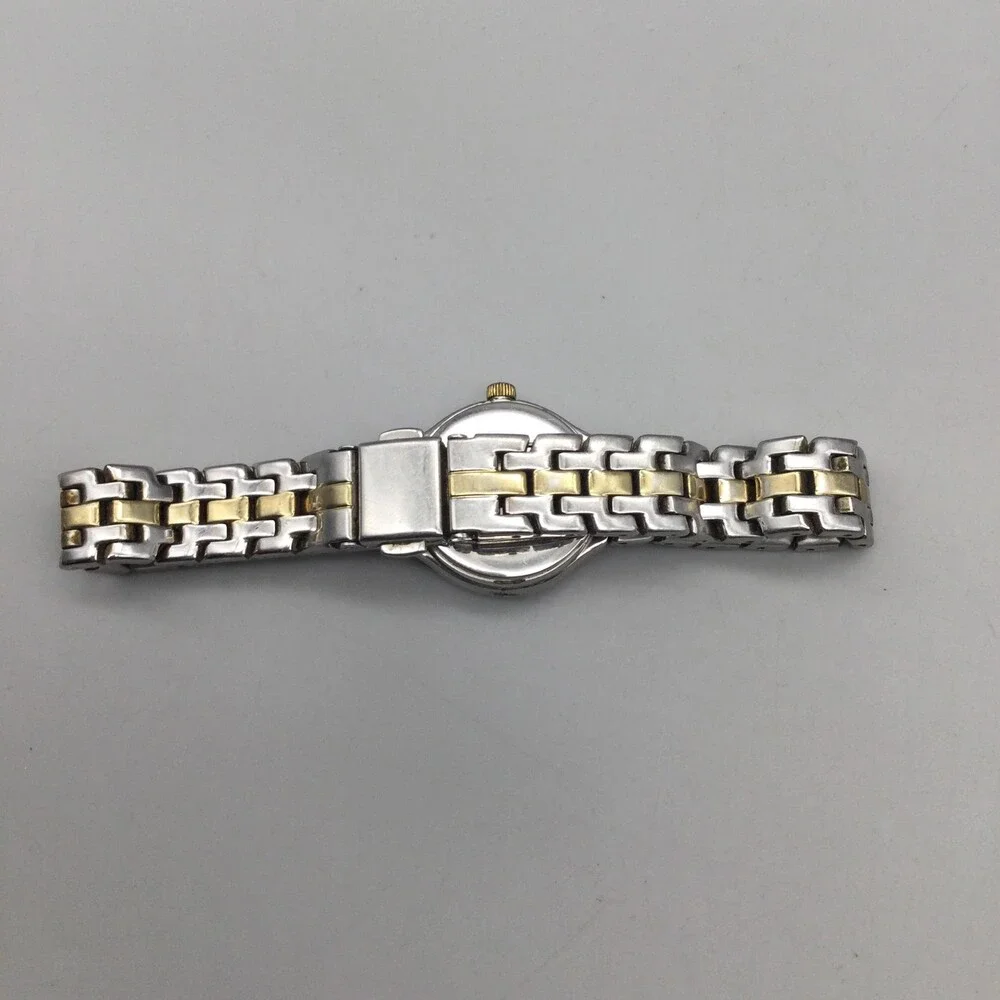 Timex Indiglo 50M Womens Watch 24mm White Dial Two Tone Date New Battery 7.75